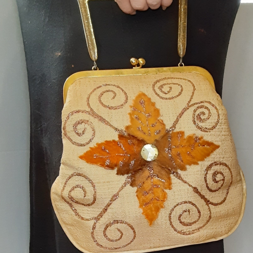 Vintage Fall Autumn Handbag Hinged Purse